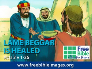 Lame beggar healed